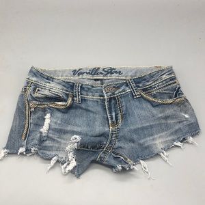 VANILLA STAR distressed  jean shorts